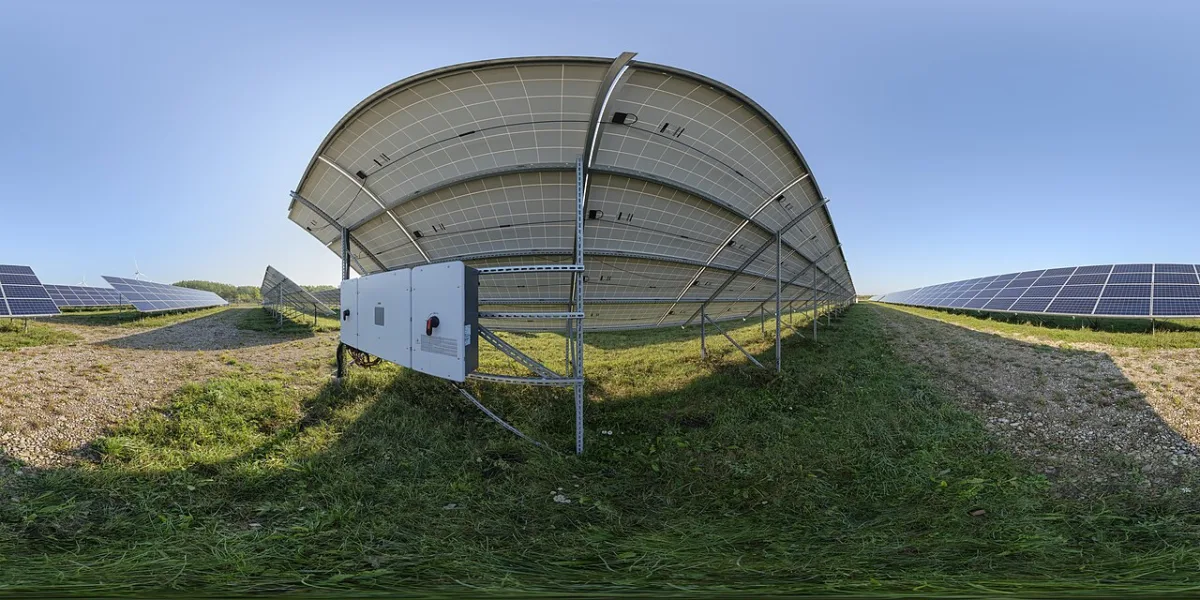 Omvormer binnen aan de muur, aangesloten