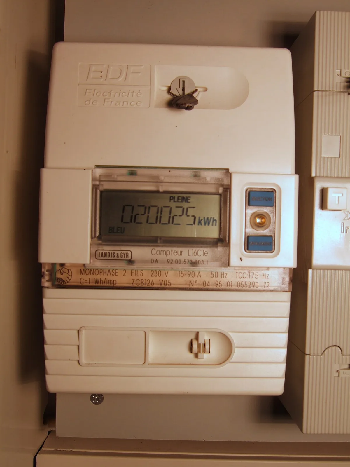 Elektriciteitsmeter met telwerk